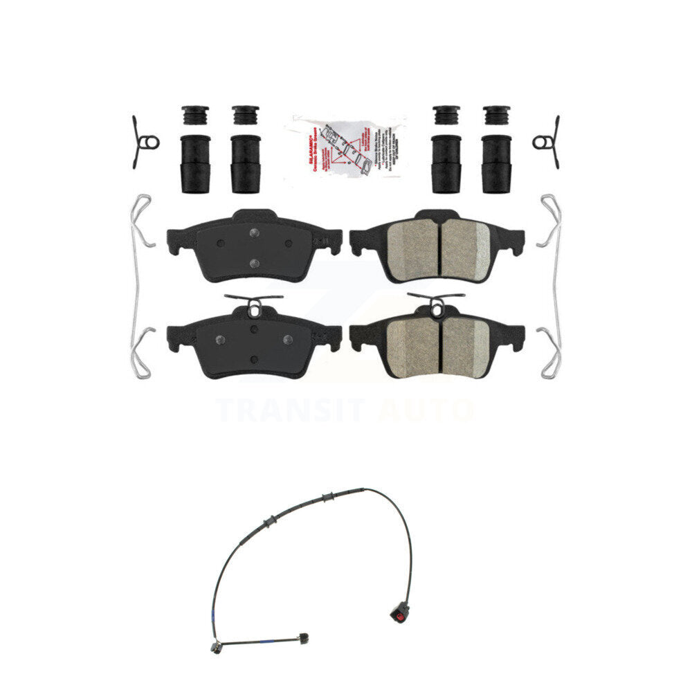 Ceramic Disc Brake Pads And Wear Sensors Rear Kit For Jaguar XK XKR