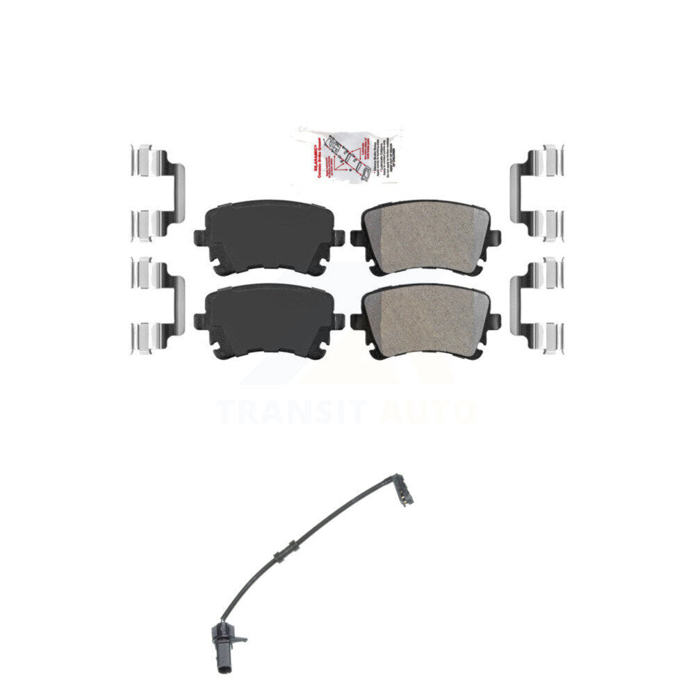 Ceramic Disc Brake Pad & Wear Sensor Rear Kit For 2010 Audi A8 Quattro 6.0L/4.2L
