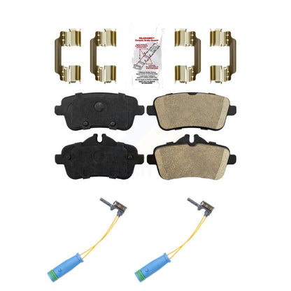 Ceramic Brake Pads & Wear Sensor Rear Kit For 14-19 Mercedes-Benz CLA45 AMG 2.0L