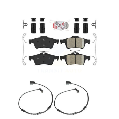 Ceramic Disc Brake Pads And Wear Sensors Rear Kit For Jaguar XF XJ XK XKR