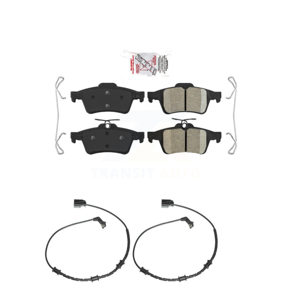Ceramic Disc Brake Pads And Wear Sensors Rear Kit For Jaguar XF XJ XK XKR