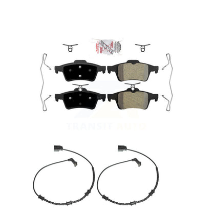 Ceramic Disc Brake Pads And Wear Sensors Rear Kit For Jaguar XF XJ XK XKR