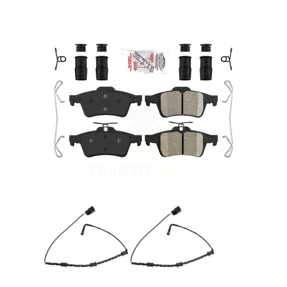 Ceramic Disc Brake Pads And Wear Sensors Rear Kit For Jaguar XJ From VIN #V90866