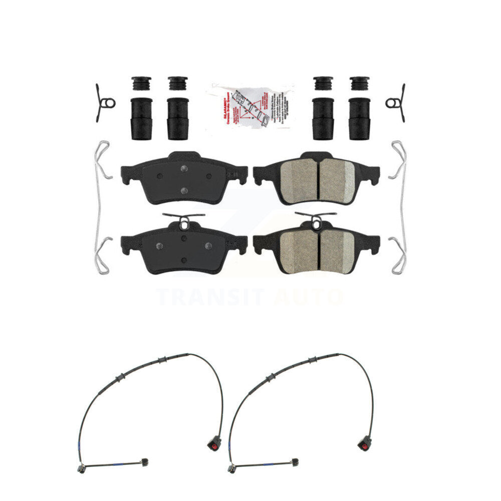 Ceramic Disc Brake Pads And Wear Sensors Rear Kit For Jaguar XK XKR