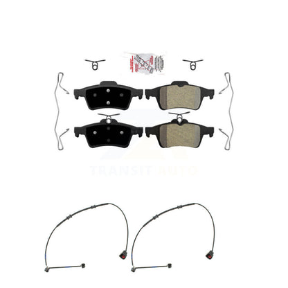 Ceramic Disc Brake Pads And Wear Sensors Rear Kit For Jaguar XK XKR