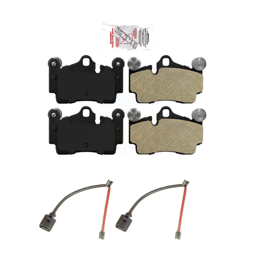 Ceramic Brake Pads & Wear Sensor Rear Kit For Audi Q7 Porsche Cayenne Volkswagen