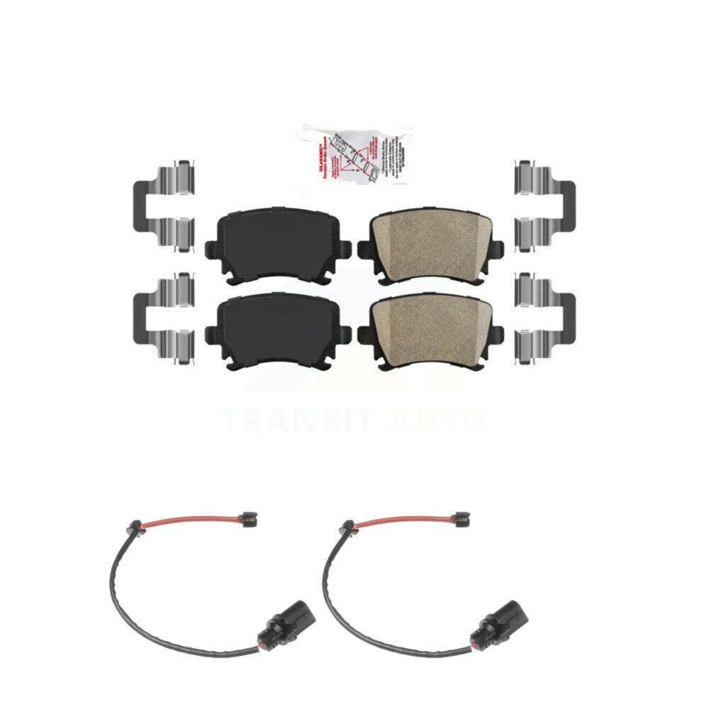 Ceramic Disc Brake Pads And Wear Sensors Rear Kit For 2011 Audi A6