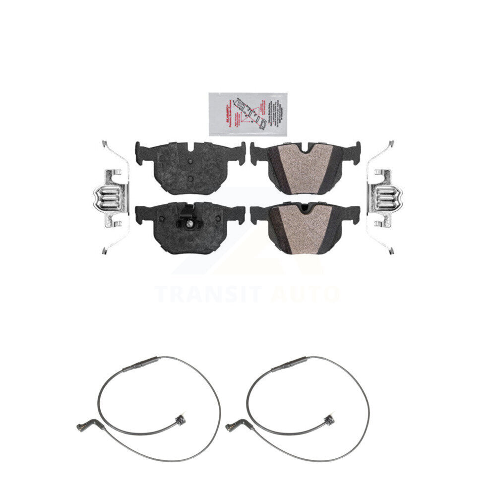 Ceramic Disc Brake Pads And Wear Sensor Rear Kit For BMW 530xi 535i xDrive 535xi