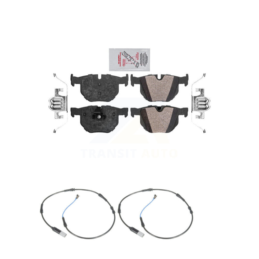 Ceramic Disc Brake Pads And Wear Sensors Rear Kit For 2010 BMW 528i 3.0L