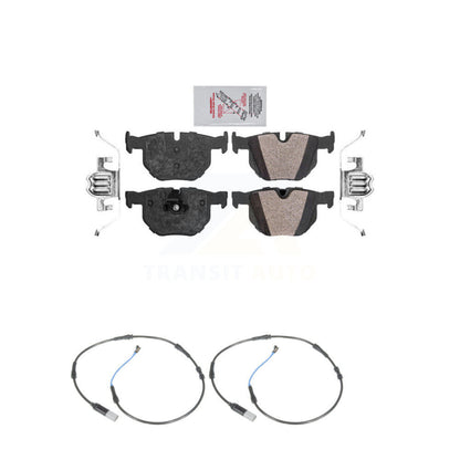 Ceramic Disc Brake Pads And Wear Sensors Rear Kit For 2010 BMW 528i 3.0L