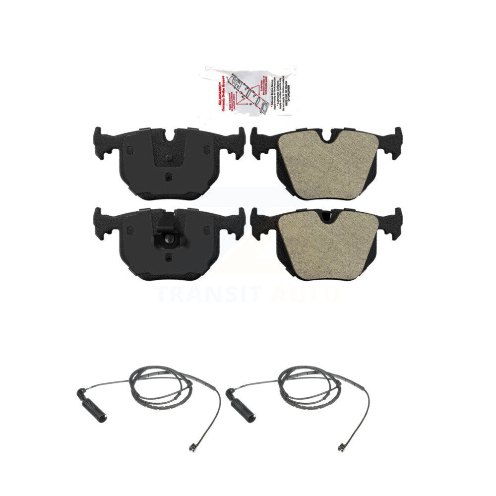 Ceramic Disc Brake Pads And Wear Sensors Rear Kit For BMW 330Ci 330i 330xi 3.0L