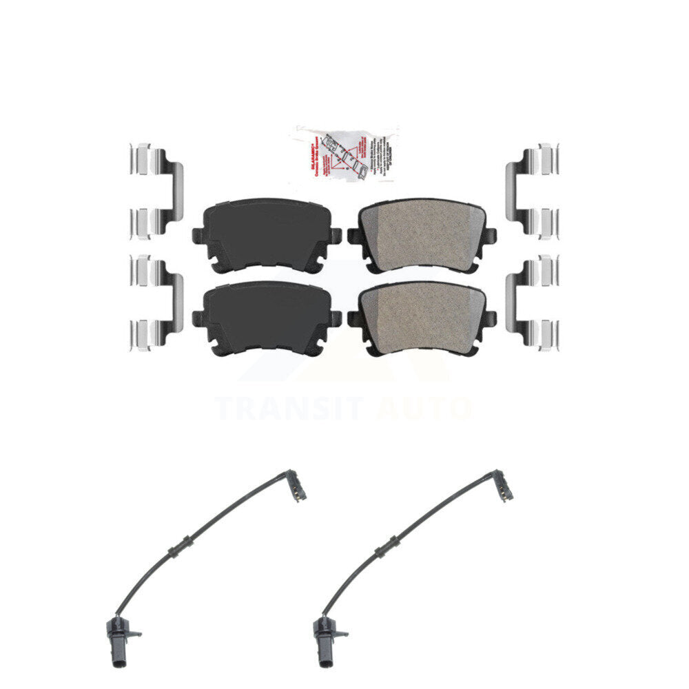 Ceramic Disc Brake Pad & Wear Sensor Rear Kit For 2010 Audi A8 Quattro 6.0L/4.2L