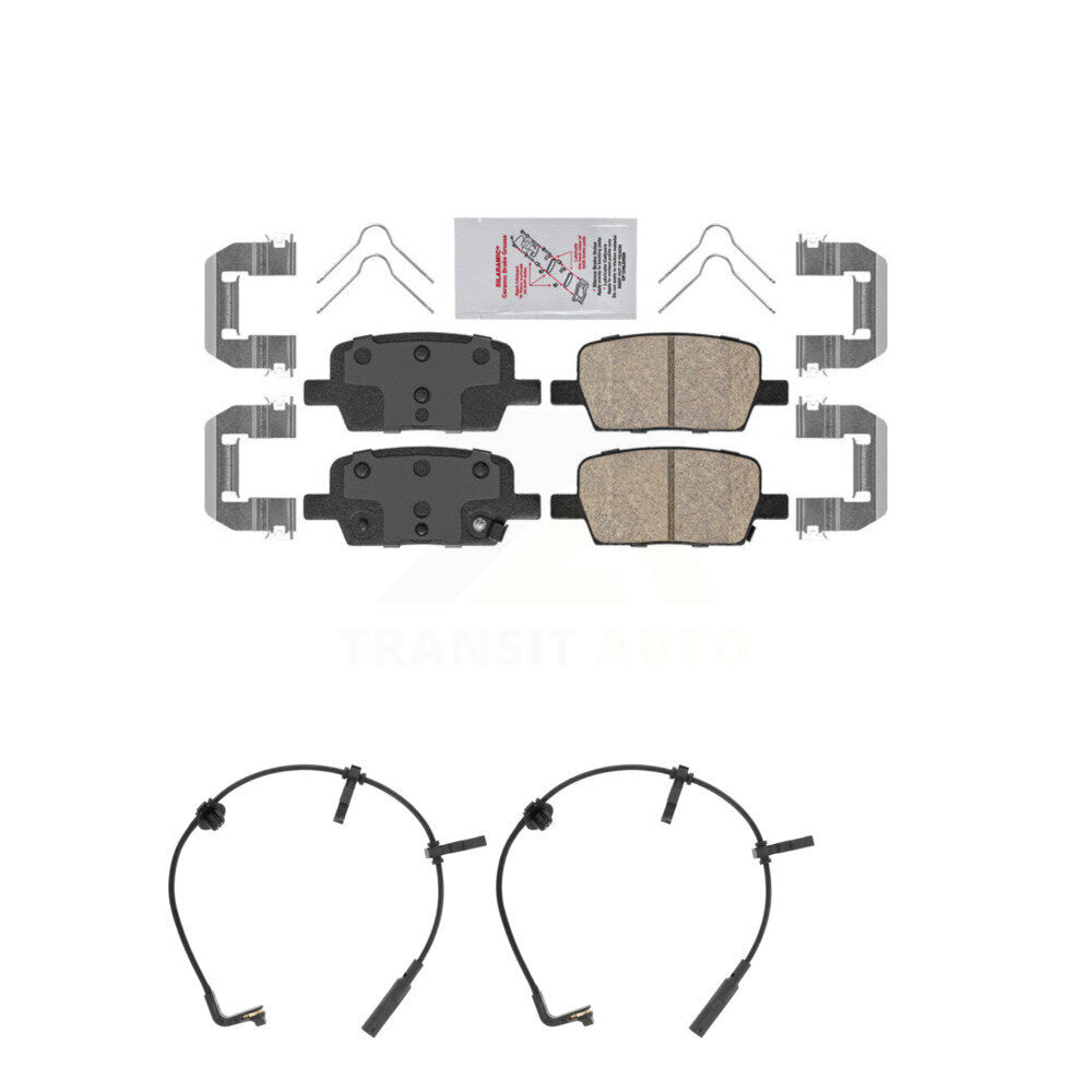 Ceramic Disc Brake Pads And Wear Sensors Rear Kit For Cadillac CT6