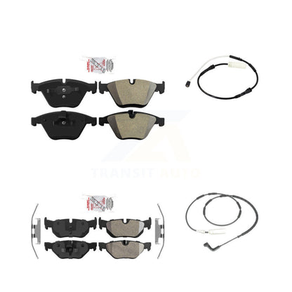 Ceramic Disc Brake Pads And Wear Sensors Front Rear Kit For BMW 323i 328i