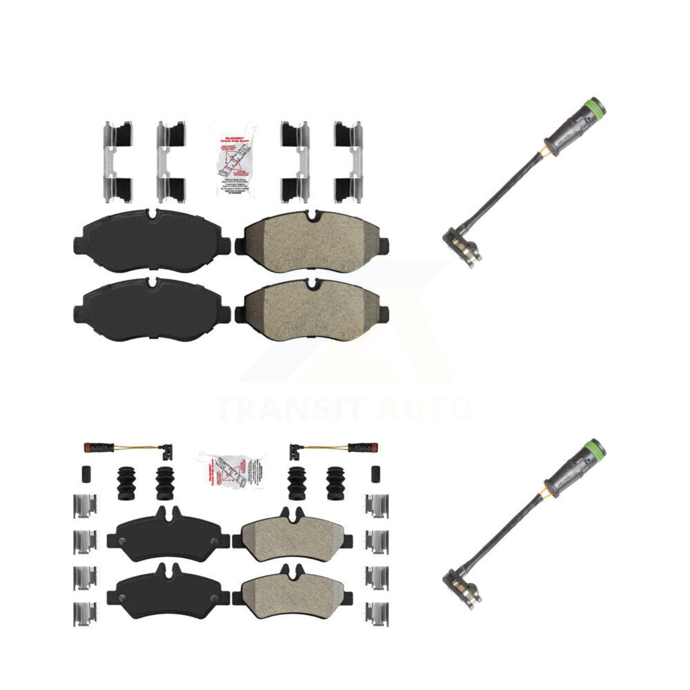 Ceramic Disc Brake Pads And Extra Wear Sensors Front Rear Kit For