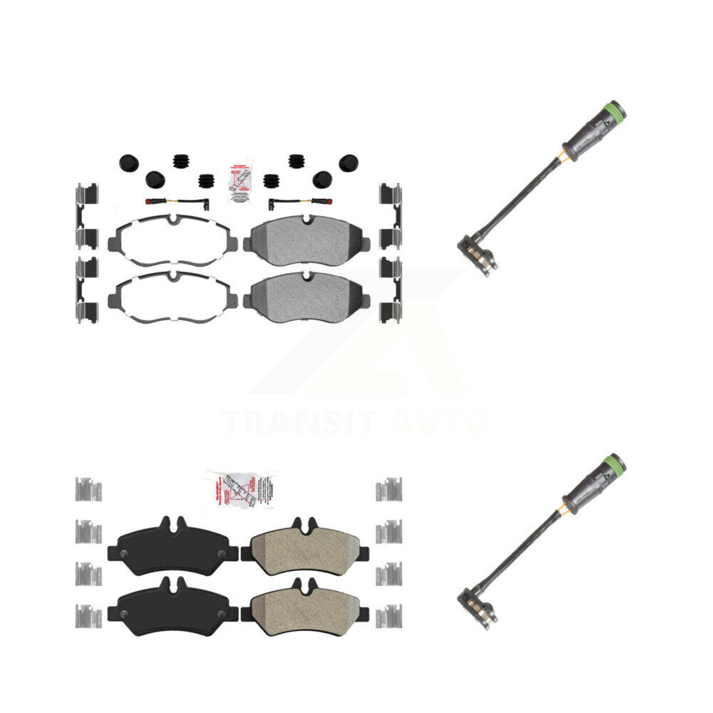 Ceramic Disc Brake Pads And Extra Wear Sensors Front Rear Kit For