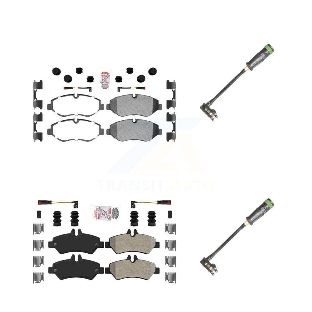 Ceramic Disc Brake Pads And Extra Wear Sensors Front Rear Kit For
