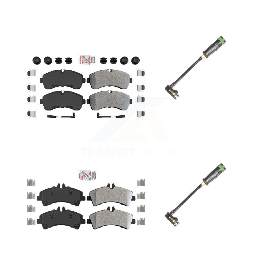 Ceramic Disc Brake Pads And Extra Wear Sensors Front Rear Kit For