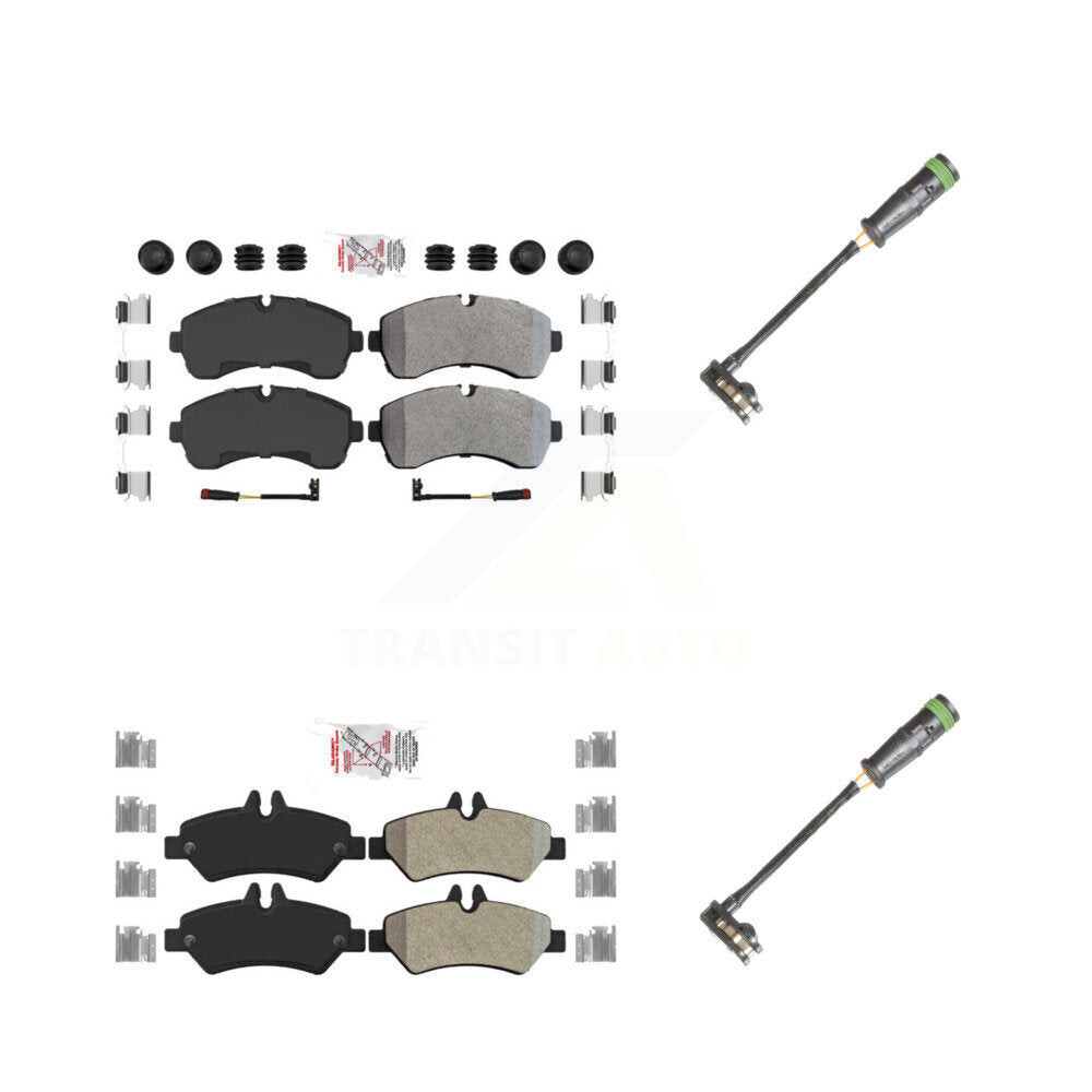 Ceramic Disc Brake Pads And Extra Wear Sensors Front Rear Kit For