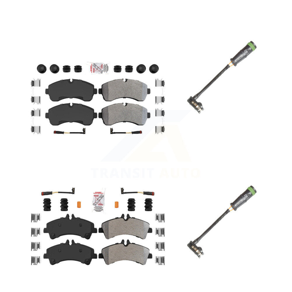 Ceramic Disc Brake Pads And Extra Wear Sensors Front Rear Kit For