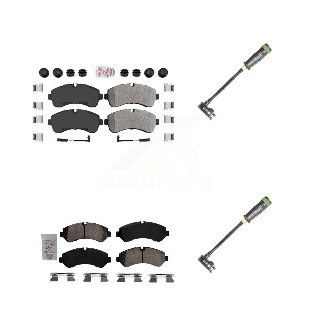 Ceramic Disc Brake Pads And Extra Wear Sensors Front Rear Kit For