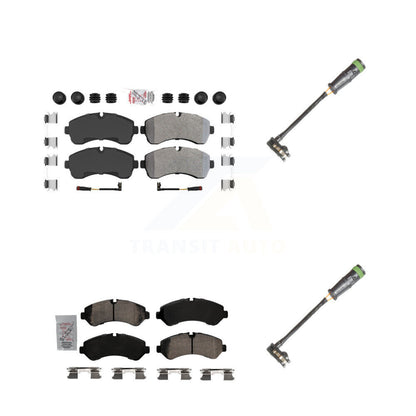 Ceramic Disc Brake Pads And Extra Wear Sensors Front Rear Kit For