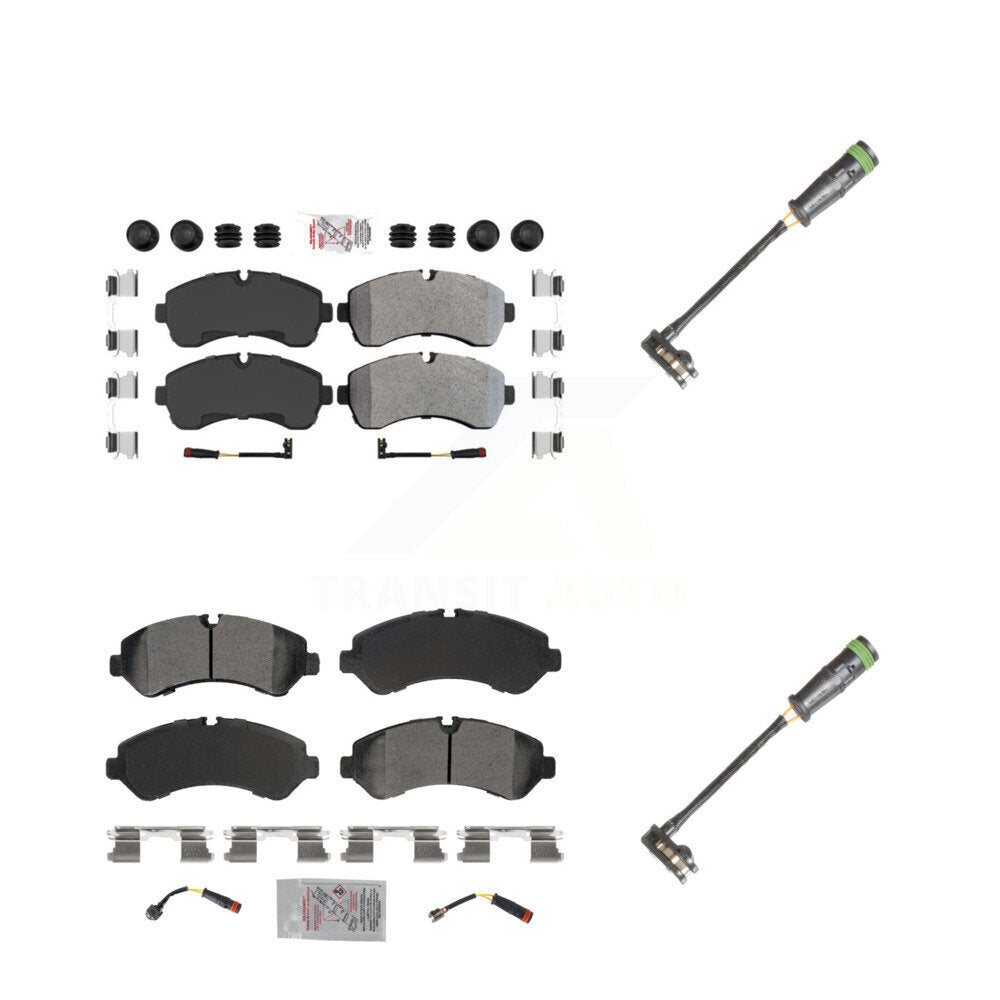 Ceramic Disc Brake Pads And Extra Wear Sensors Front Rear Kit For