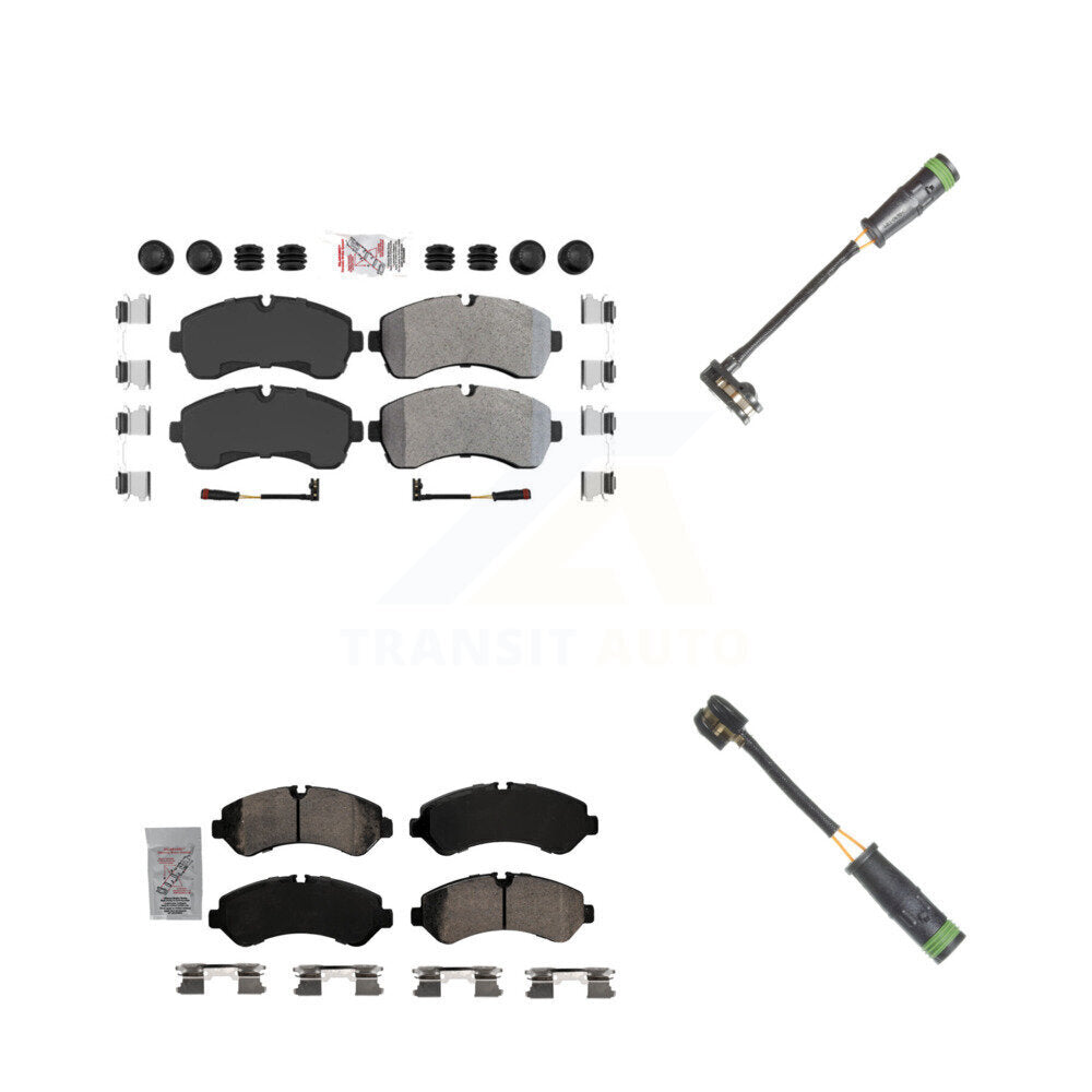 Ceramic Disc Brake Pads And Extra Wear Sensors Front Rear Kit For