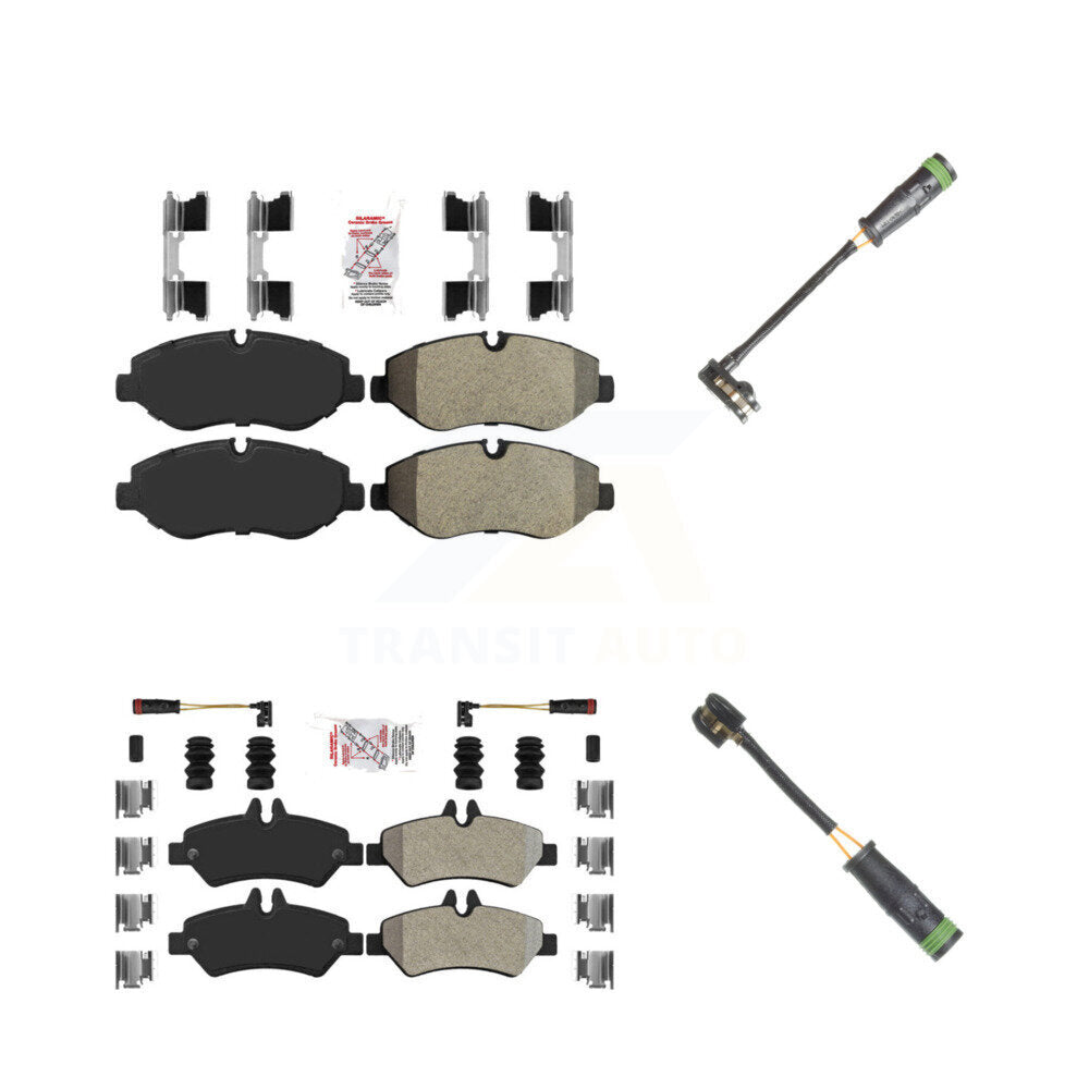 Ceramic Disc Brake Pads And Extra Wear Sensors Front Rear Kit For