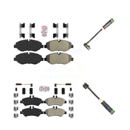 Ceramic Disc Brake Pads And Extra Wear Sensors Front Rear Kit For