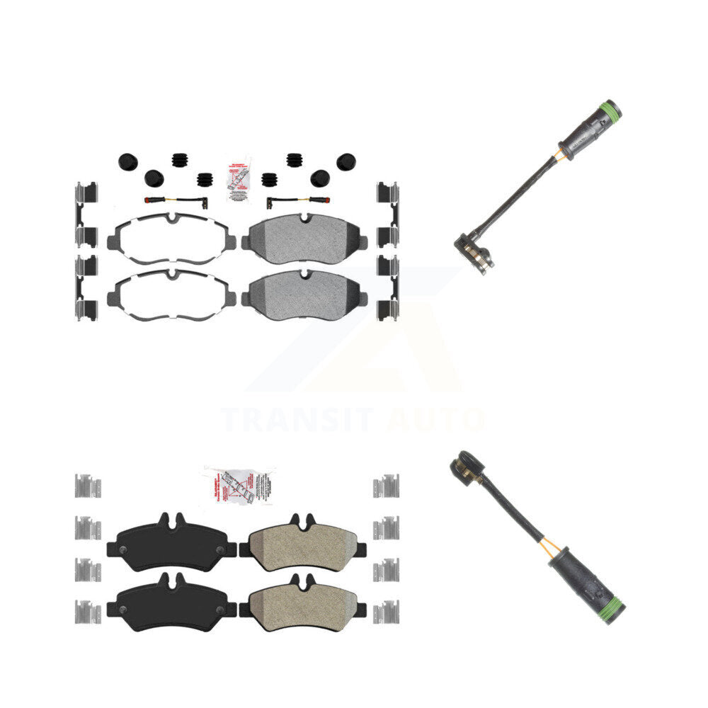 Ceramic Disc Brake Pads And Extra Wear Sensors Front Rear Kit For