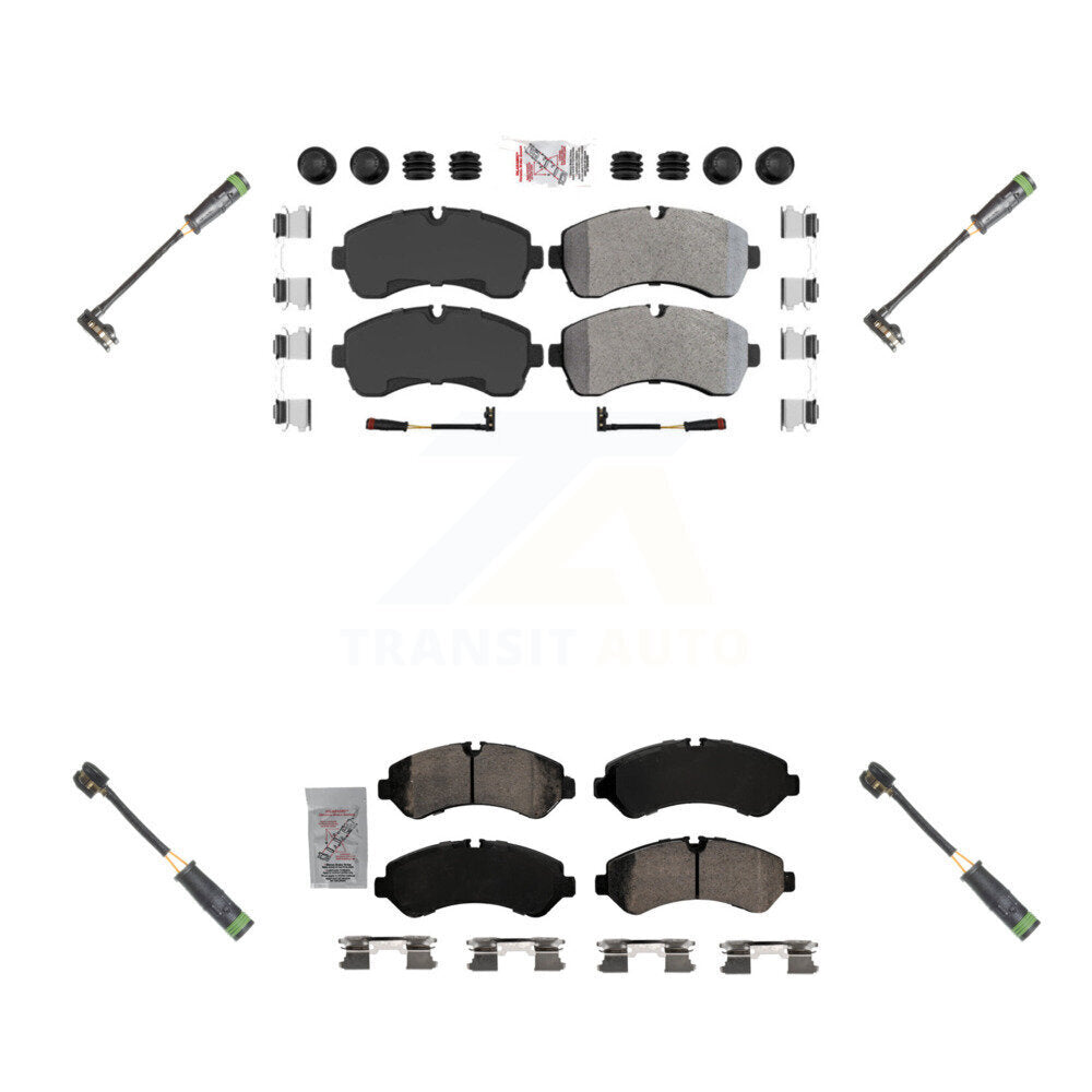 Ceramic Disc Brake Pads And Extra Wear Sensors Front Rear Kit For