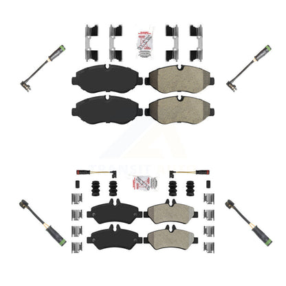 Ceramic Disc Brake Pads And Extra Wear Sensors Front Rear Kit For