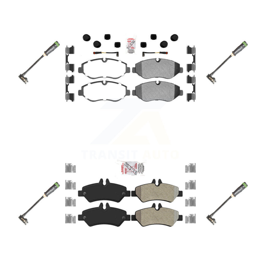 Ceramic Disc Brake Pads And Extra Wear Sensors Front Rear Kit For