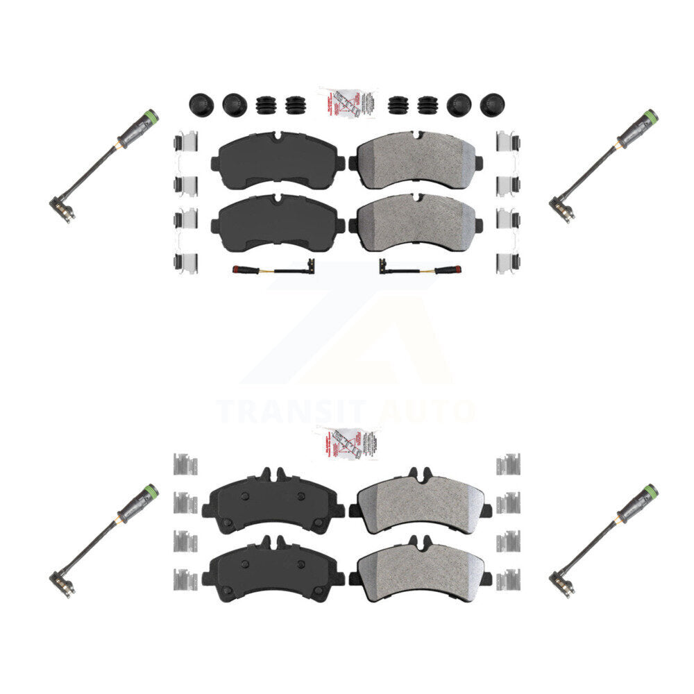 Ceramic Disc Brake Pads And Extra Wear Sensors Front Rear Kit For