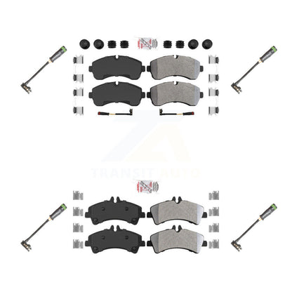 Ceramic Disc Brake Pads And Extra Wear Sensors Front Rear Kit For