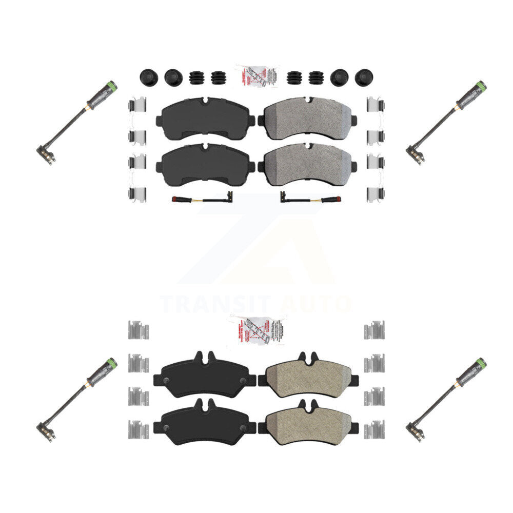 Ceramic Disc Brake Pads And Extra Wear Sensors Front Rear Kit For
