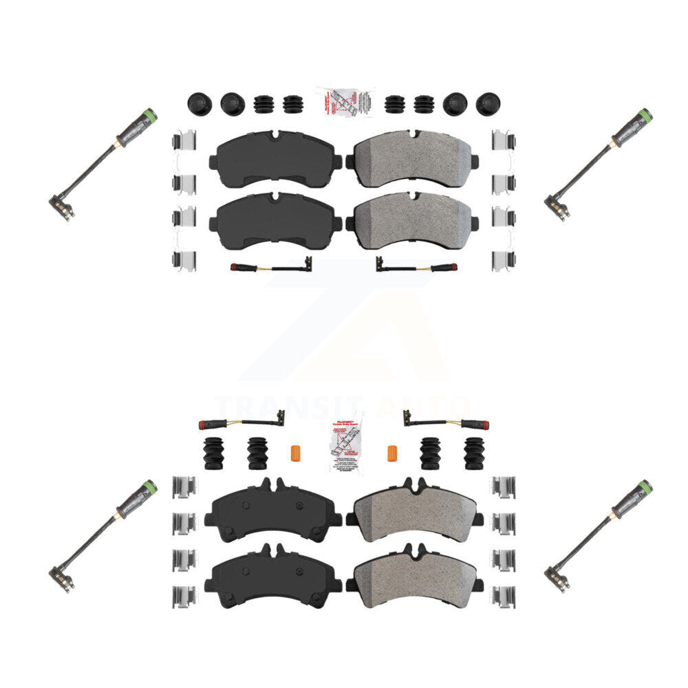 Ceramic Disc Brake Pads And Extra Wear Sensors Front Rear Kit For