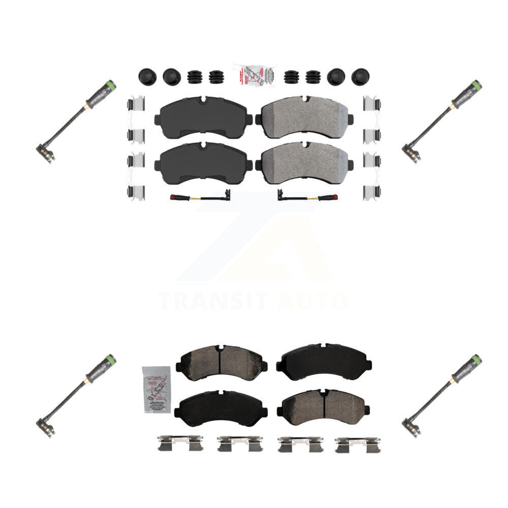Ceramic Disc Brake Pads And Extra Wear Sensors Front Rear Kit For