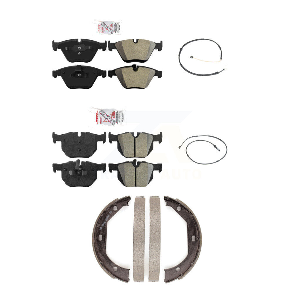 Ceramic Disc Brake Pads And Wear Sensor Front Rear Kit (5Pc) For BMW 335i xDrive