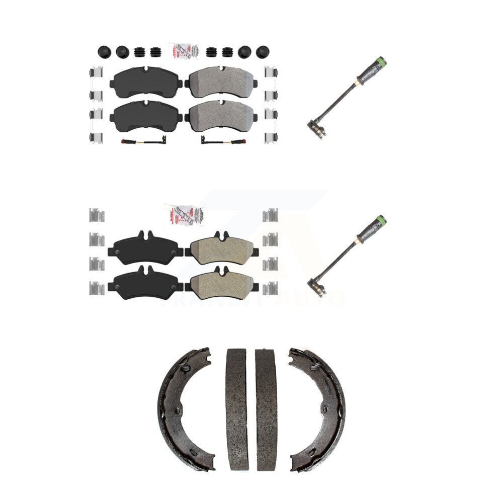 Ceramic Disc Brake Pads And Extra Wear Sensors Front Rear Kit For