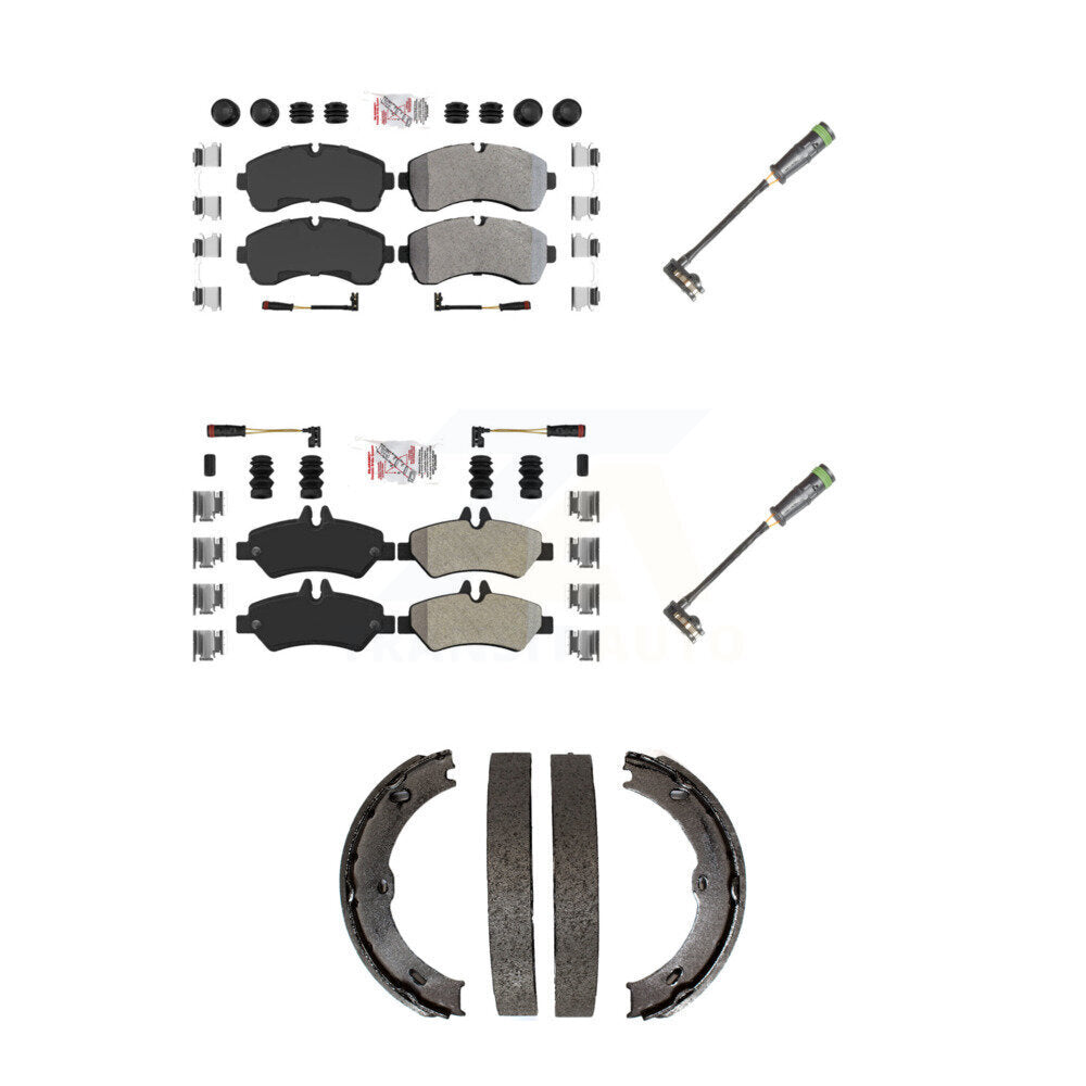 Ceramic Disc Brake Pads And Extra Wear Sensors Front Rear Kit For