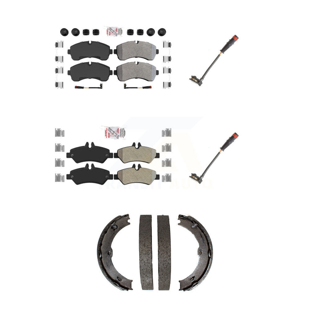 Ceramic Brake Pad Extra Wear Sensor Front Rear Kit (5Pc) For Dodge Sprinter 3500