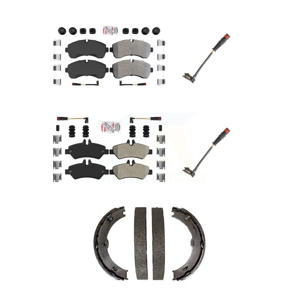 Ceramic Brake Pad Extra Wear Sensor Front Rear Kit (5Pc) For Dodge Sprinter 3500