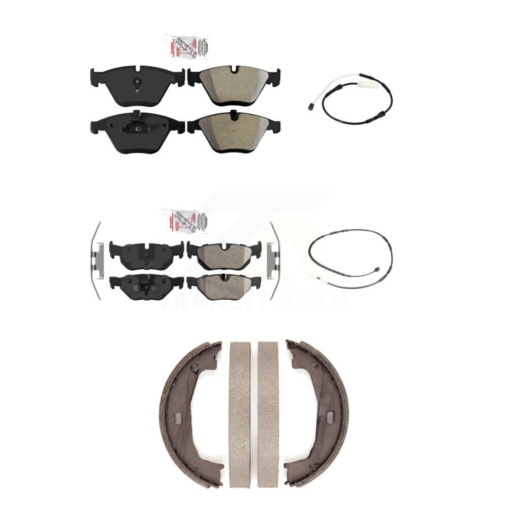 Ceramic Disc Brake Pads And Wear Sensors Front Rear Kit (5Pc) For BMW 328i
