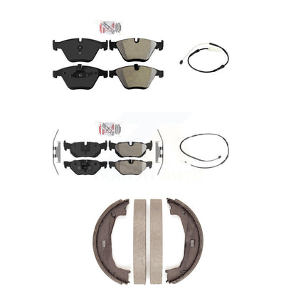 Ceramic Disc Brake Pads And Wear Sensors Front Rear Kit (5Pc) For BMW 328i