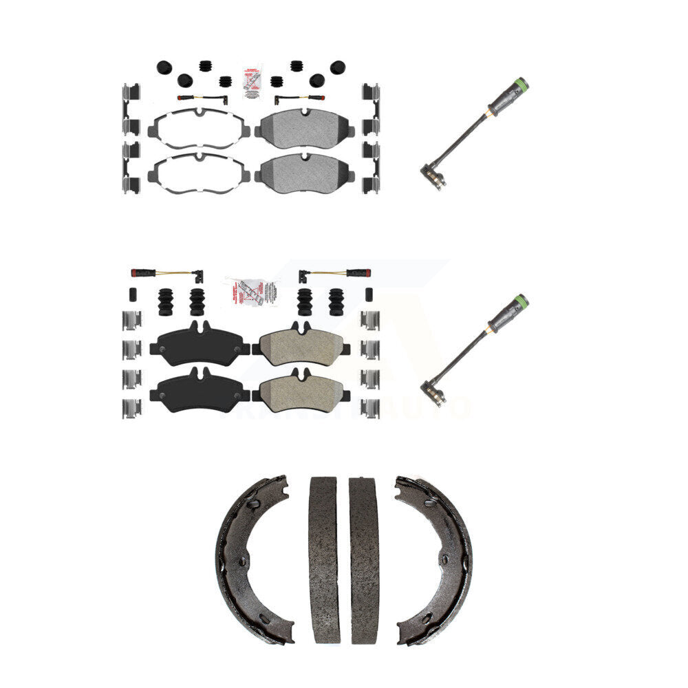 Ceramic Disc Brake Pads And Extra Wear Sensors Front Rear Kit For