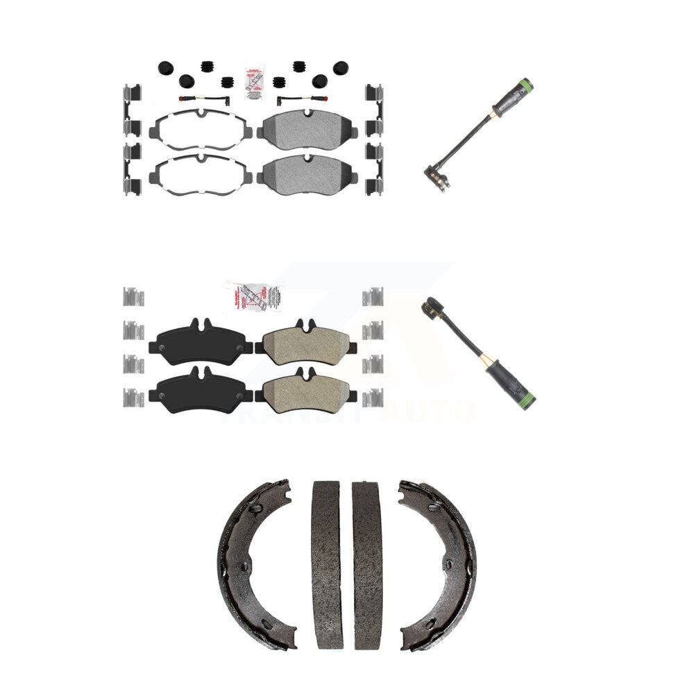 Ceramic Disc Brake Pads And Extra Wear Sensors Front Rear Kit For