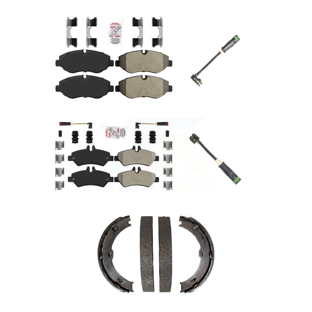 Ceramic Disc Brake Pads And Extra Wear Sensors Front Rear Kit For