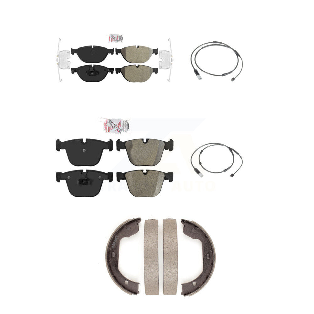 Ceramic Brake Pads Wear Sensor Front Rear Kit (5Pc) For 2012 BMW 750i GAS engine